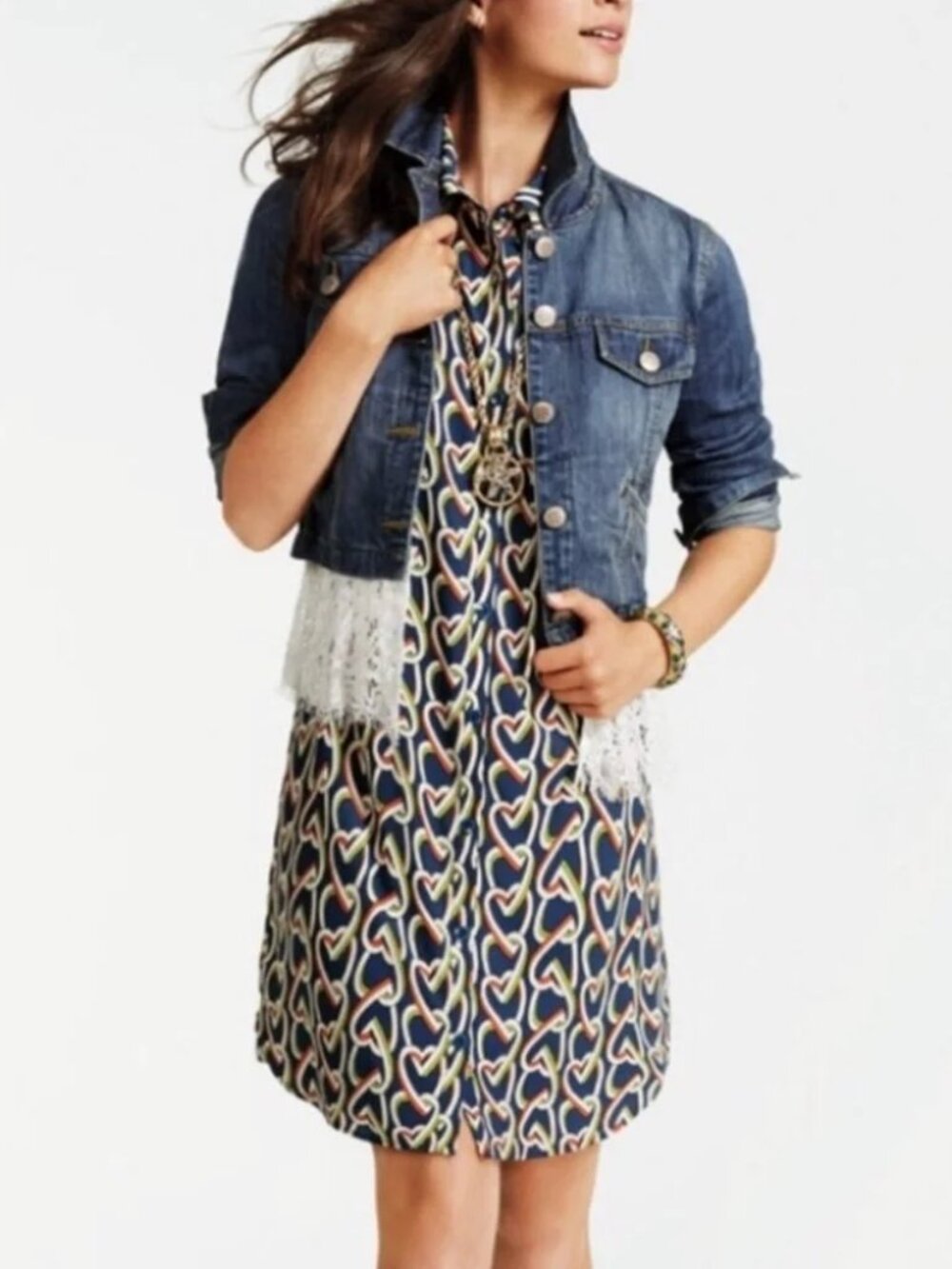 EUC CAbi Amour Heart Sleeveless Button Down Dress Size [S]